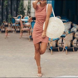 NWT Faux Wrap Bodycon Sleeveless Dress